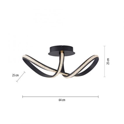 JUST LIGHT. 8475-18 - LED Ściemnialny żyrandol natynkowy BRILLA LED/29W/230V czarny