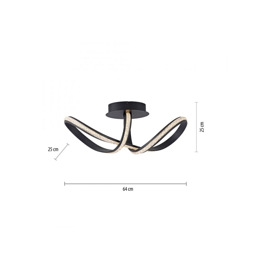 JUST LIGHT. 8475-18 - LED Ściemnialny żyrandol natynkowy BRILLA LED/29W/230V czarny