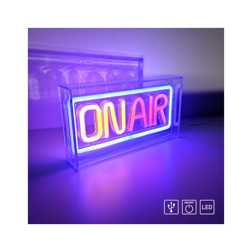 JUST LIGHT. 85013-70 - LED Neon stołowy dekoracja NEON LED/4W/5V On Air