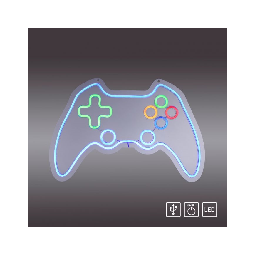 JUST LIGHT. 85022-70 - LED Neonowa dekoracja ścienna NEON 1xLED/6,5W/5V gamer