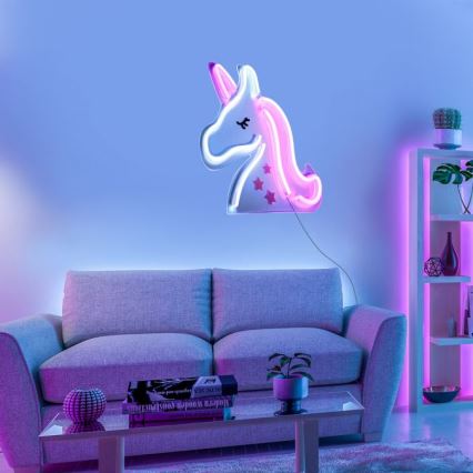 JUST LIGHT. 85025-70 - LED Neonowa dekoracja ścienna NEON LED/6,5W/5V jednorożec