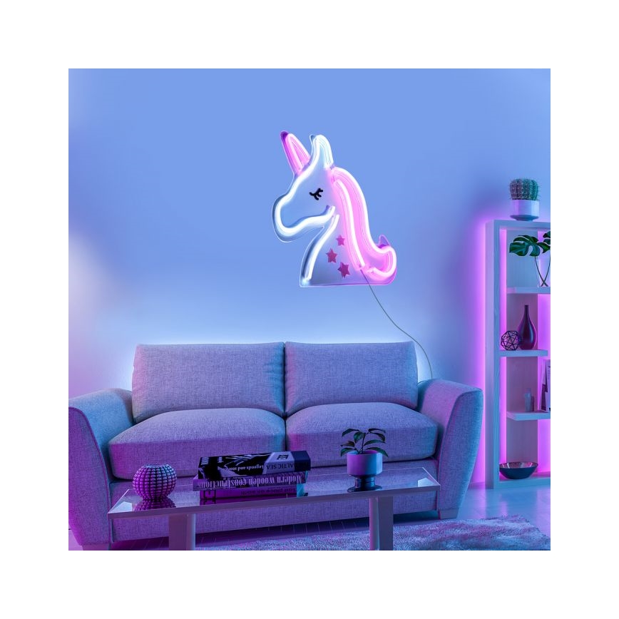 JUST LIGHT. 85025-70 - LED Neonowa dekoracja ścienna NEON LED/6,5W/5V jednorożec