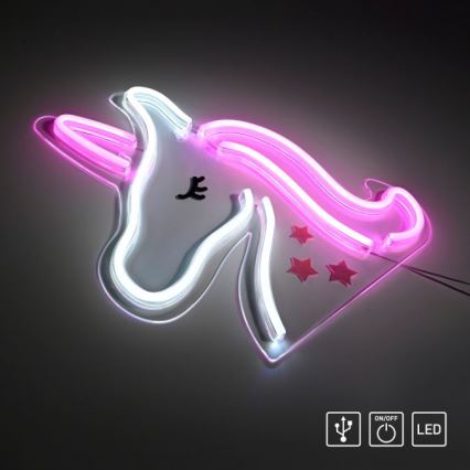 JUST LIGHT. 85025-70 - LED Neonowa dekoracja ścienna NEON LED/6,5W/5V jednorożec