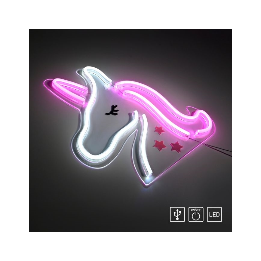 JUST LIGHT. 85025-70 - LED Neonowa dekoracja ścienna NEON LED/6,5W/5V jednorożec