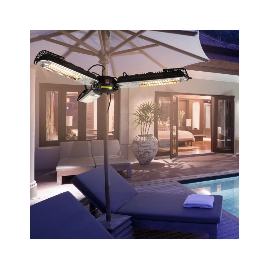 JUST LIGHT. 99513-18 - Grzejnik zewnętrzny GLOW 3x650W/1300W/2000W/230V IP34