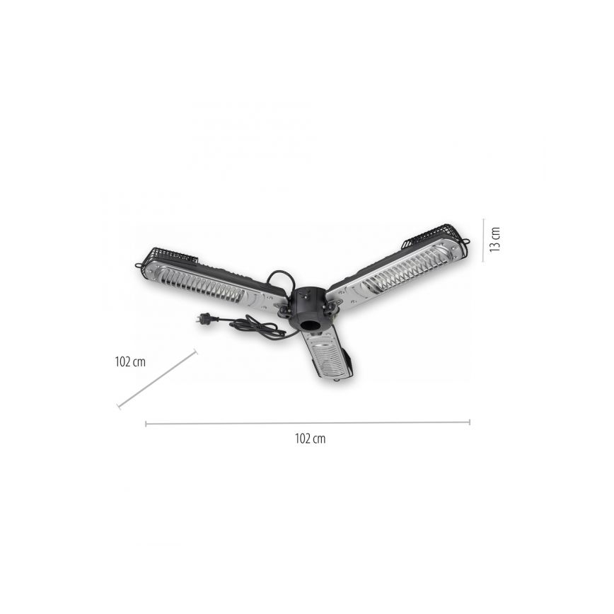 JUST LIGHT. 99513-18 - Grzejnik zewnętrzny GLOW 3x650W/1300W/2000W/230V IP34