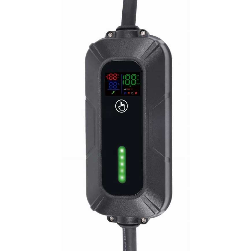 Podróżna stacja ładowania samochodów elektrycznych EV/PHEV AC Type 2 16A/400V 22kW IP55 7m + adapter 230V 3,7kW + pudełko