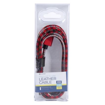 Kabel USB Złącze USB A / Micro USB 1m czerwony