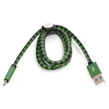 Kabel USB Złącze USB A / Micro USB 1m zielony