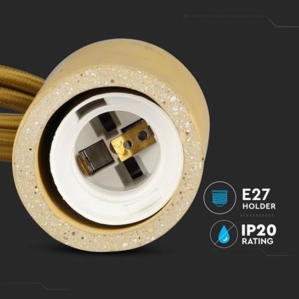 Kabel zasilający 1xE27/60W/230V beton/beżowy
