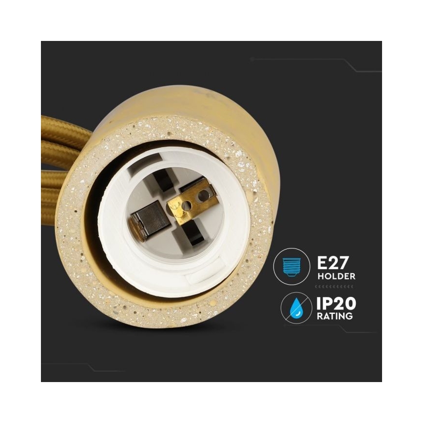 Kabel zasilający 1xE27/60W/230V beton/beżowy