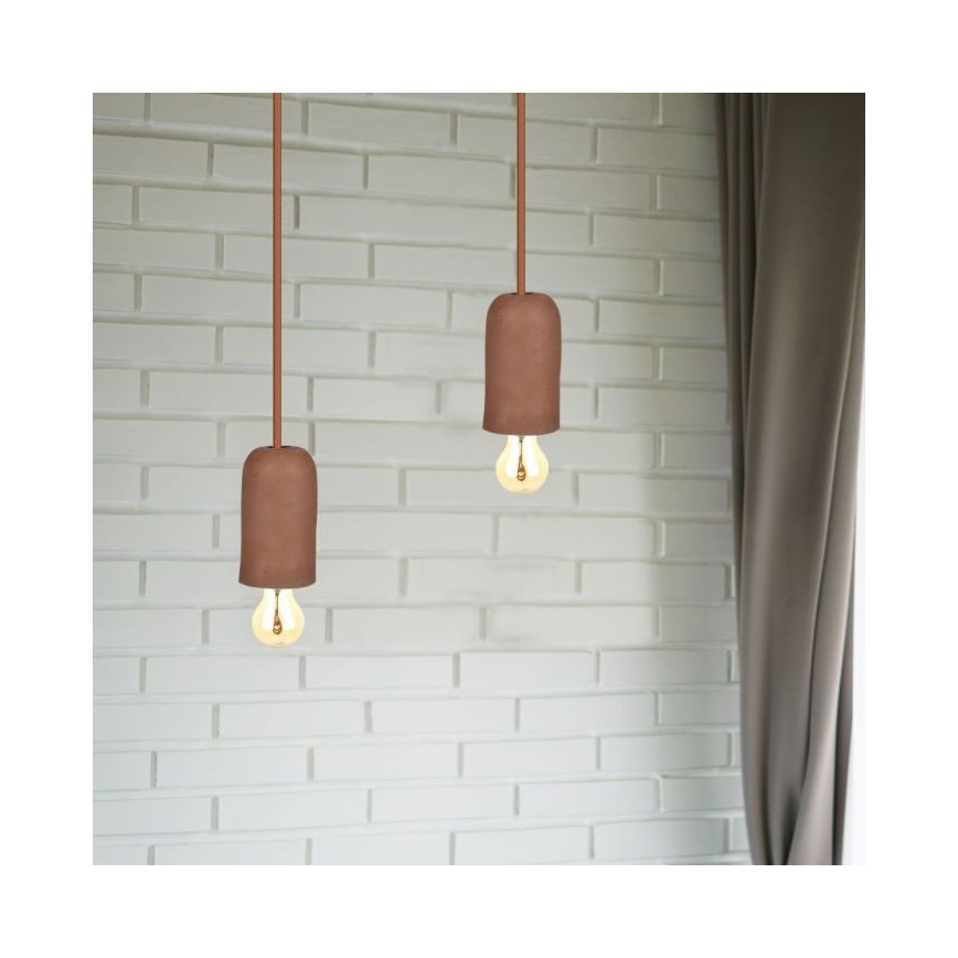 Kabel zasilający 1xE27/60W/230V beton/brązowy
