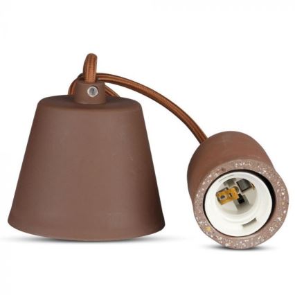 Kabel zasilający 1xE27/60W/230V beton/brązowy