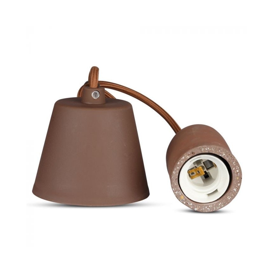 Kabel zasilający 1xE27/60W/230V beton/brązowy