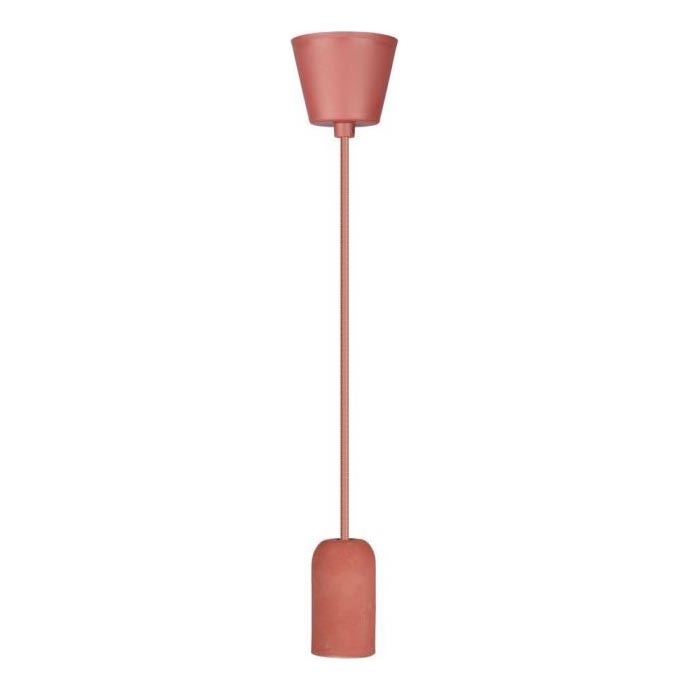 Kabel zasilający 1xE27/60W/230V beton/czerwony