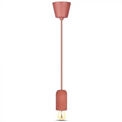 Kabel zasilający 1xE27/60W/230V beton/czerwony