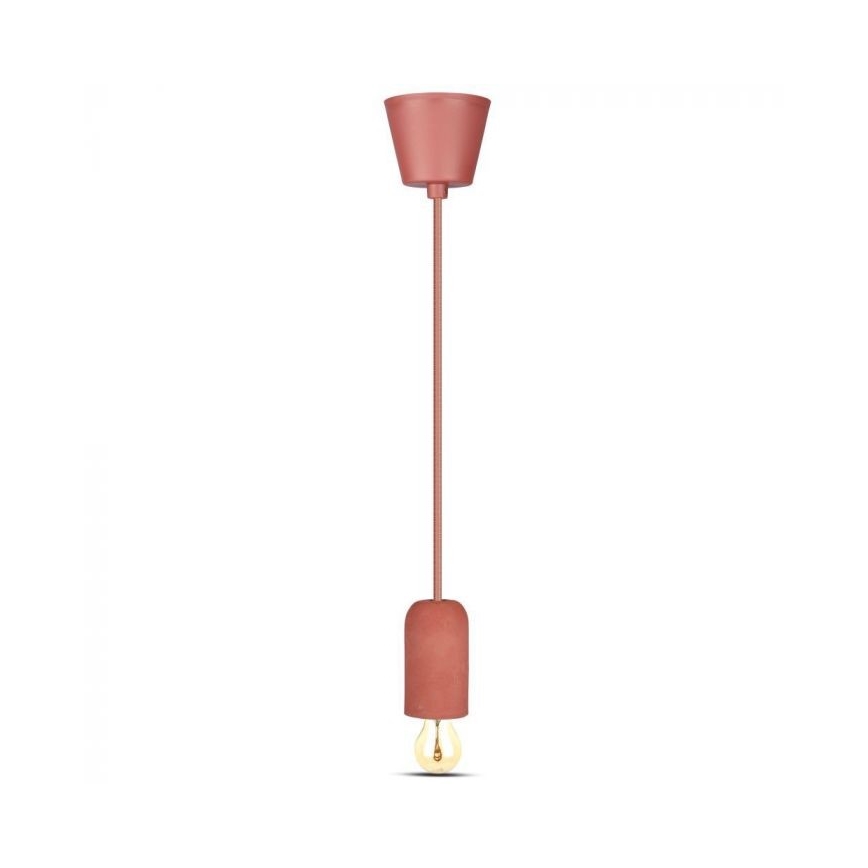 Kabel zasilający 1xE27/60W/230V beton/czerwony