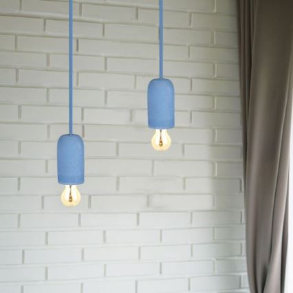 Kabel zasilający 1xE27/60W/230V beton/niebieski