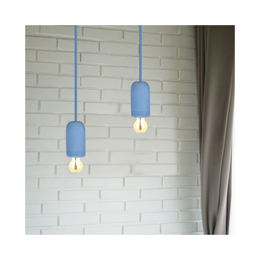Kabel zasilający 1xE27/60W/230V beton/niebieski