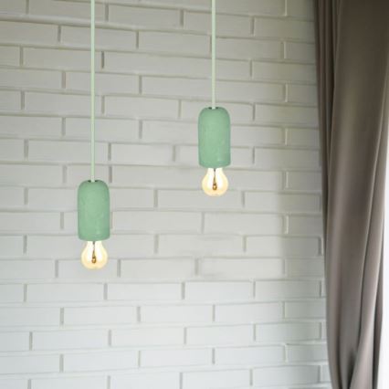 Kabel zasilający 1xE27/60W/230V beton/zielony