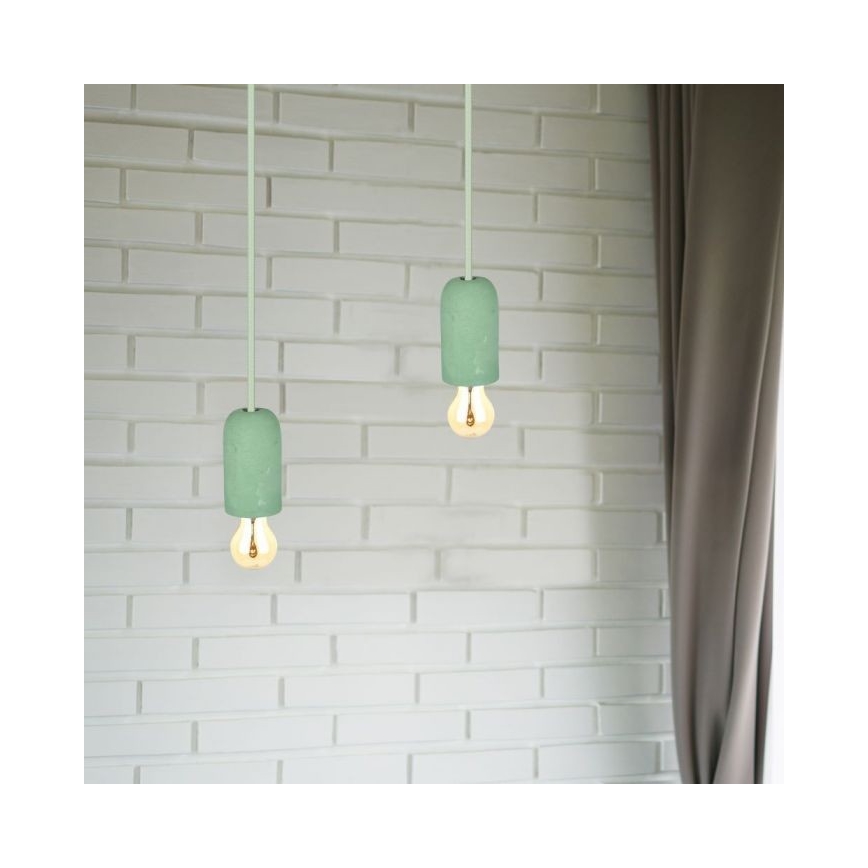 Kabel zasilający 1xE27/60W/230V beton/zielony