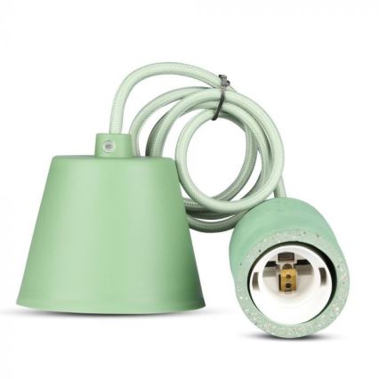 Kabel zasilający 1xE27/60W/230V beton/zielony