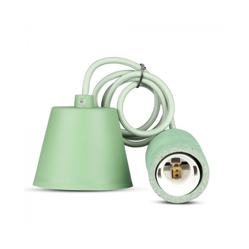 Kabel zasilający 1xE27/60W/230V beton/zielony