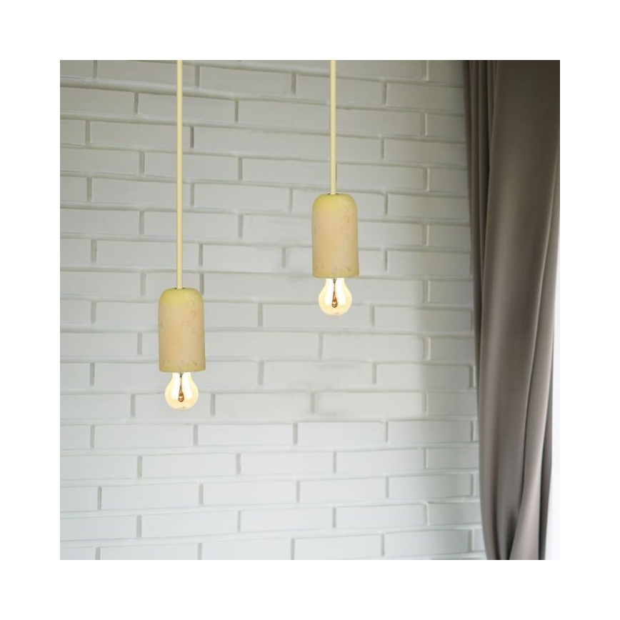 Kabel zasilający 1xE27/60W/230V beton/żółty