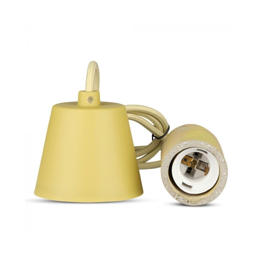 Kabel zasilający 1xE27/60W/230V beton/żółty