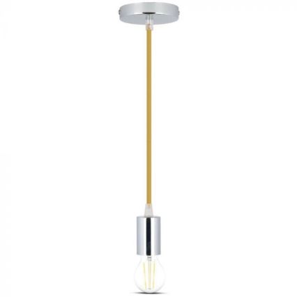 Kabel zasilający 1xE27/60W/230V brązowy/chrom błyszczący