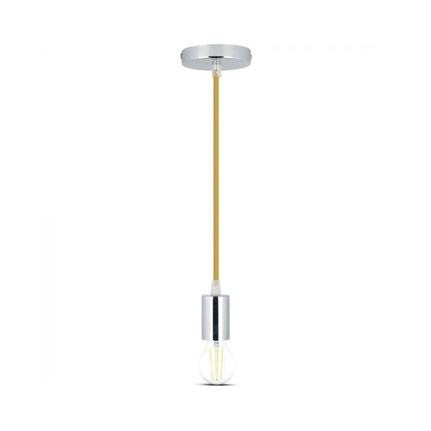 Kabel zasilający 1xE27/60W/230V brązowy/chrom błyszczący