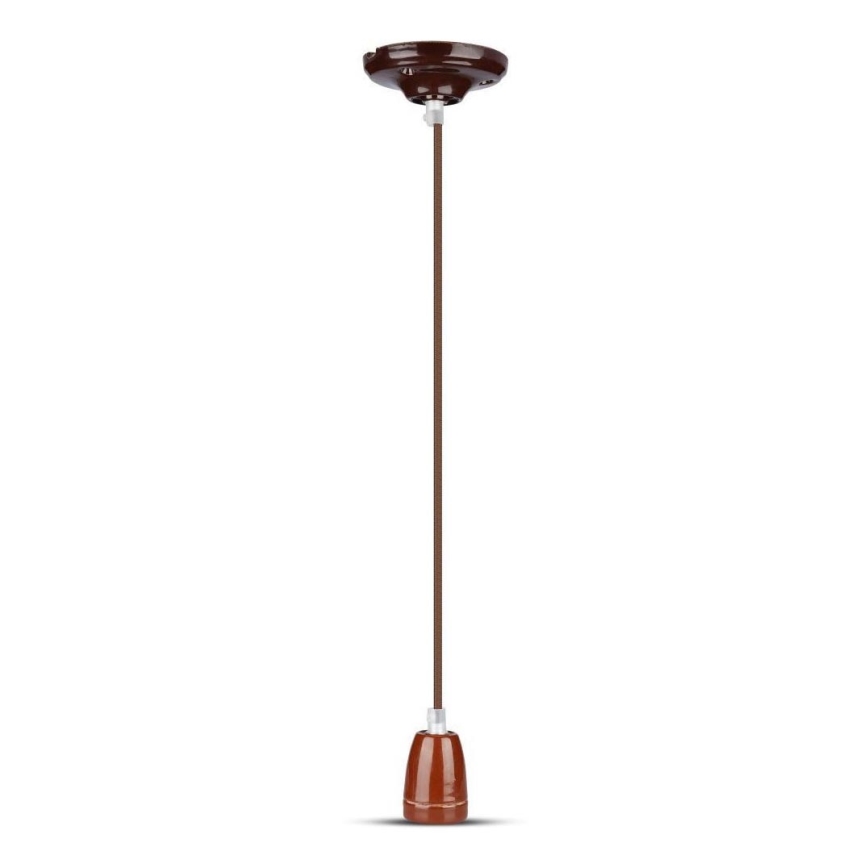 Kabel zasilający 1xE27/60W/230V brązowy/porcelana