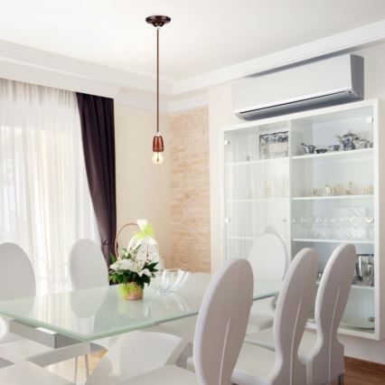 Kabel zasilający 1xE27/60W/230V brązowy/porcelana