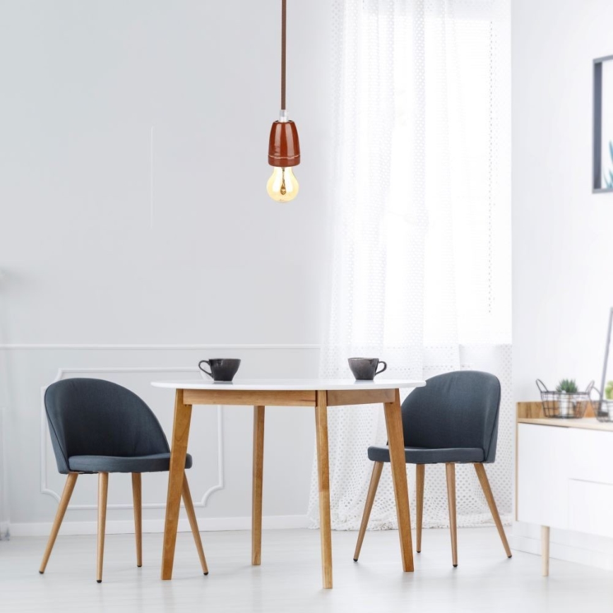 Kabel zasilający 1xE27/60W/230V brązowy/porcelana