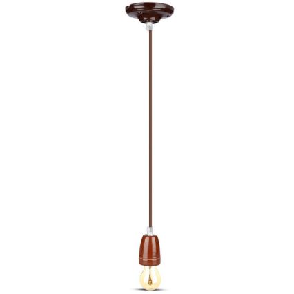 Kabel zasilający 1xE27/60W/230V brązowy/porcelana
