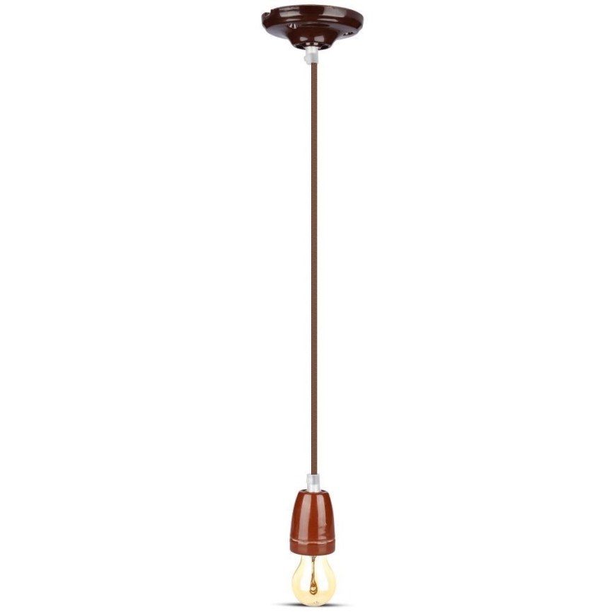 Kabel zasilający 1xE27/60W/230V brązowy/porcelana