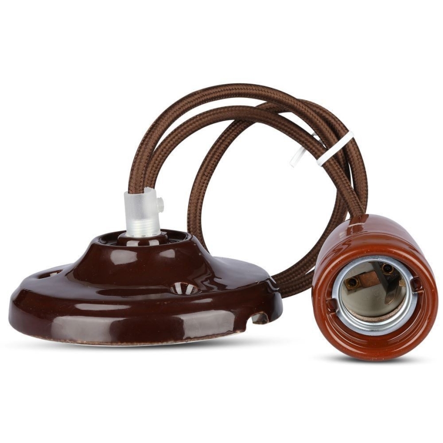 Kabel zasilający 1xE27/60W/230V brązowy/porcelana