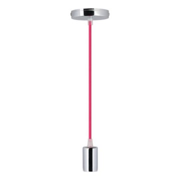 Kabel zasilający 1xE27/60W/230V ciemnoróżowy/chrom błyszczący