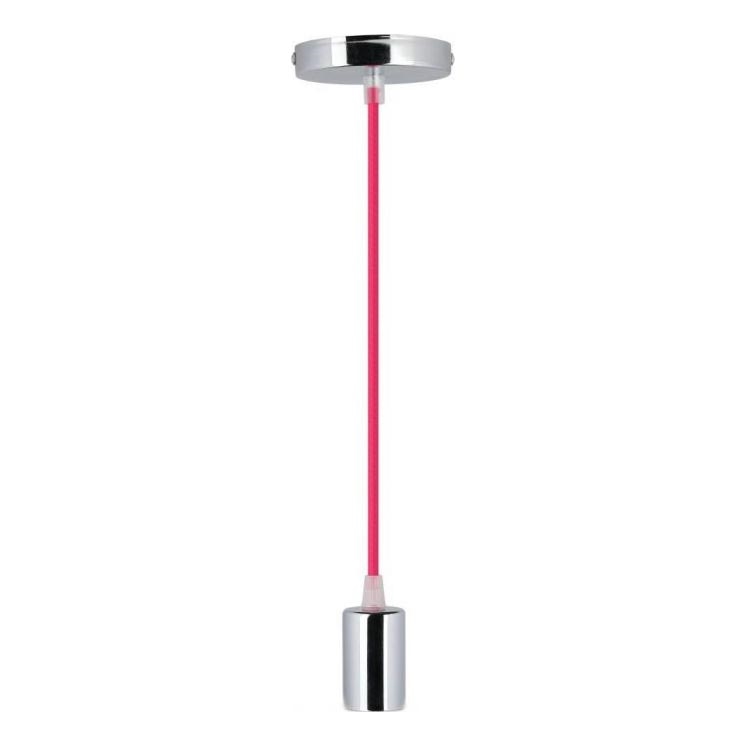 Kabel zasilający 1xE27/60W/230V ciemnoróżowy/chrom błyszczący