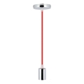 Kabel zasilający 1xE27/60W/230V czerwony/chrom błyszczący
