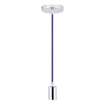 Kabel zasilający 1xE27/60W/230V fioletowy/chrom błyszczący
