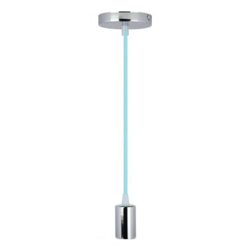 Kabel zasilający 1xE27/60W/230V jasnoniebieski/chrom błyszczący