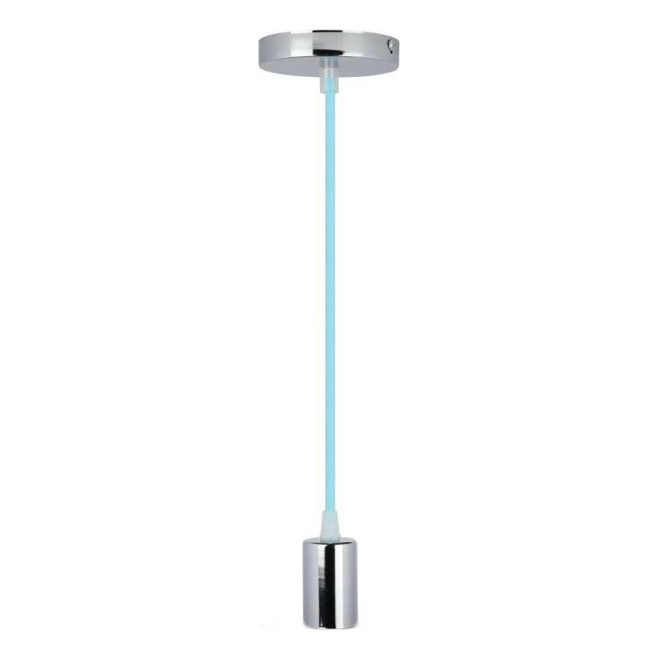 Kabel zasilający 1xE27/60W/230V jasnoniebieski/chrom błyszczący