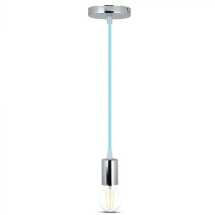 Kabel zasilający 1xE27/60W/230V jasnoniebieski/chrom błyszczący