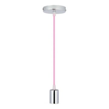 Kabel zasilający 1xE27/60W/230V jasnoróżowy/chrom błyszczący