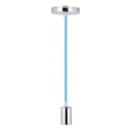 Kabel zasilający 1xE27/60W/230V niebieski/chrom błyszczący