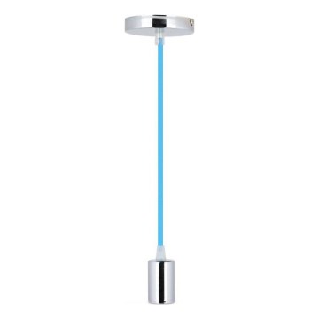 Kabel zasilający 1xE27/60W/230V niebieski/chrom błyszczący