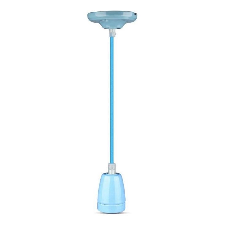 Kabel zasilający 1xE27/60W/230V niebieski/porcelana