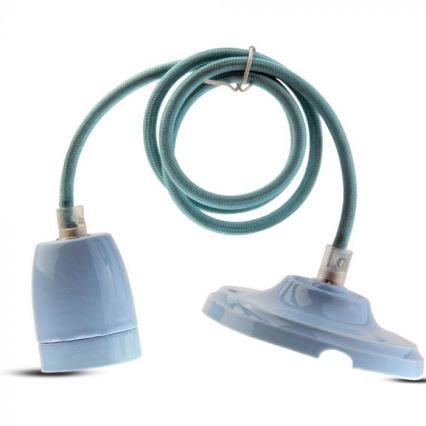 Kabel zasilający 1xE27/60W/230V niebieski/porcelana