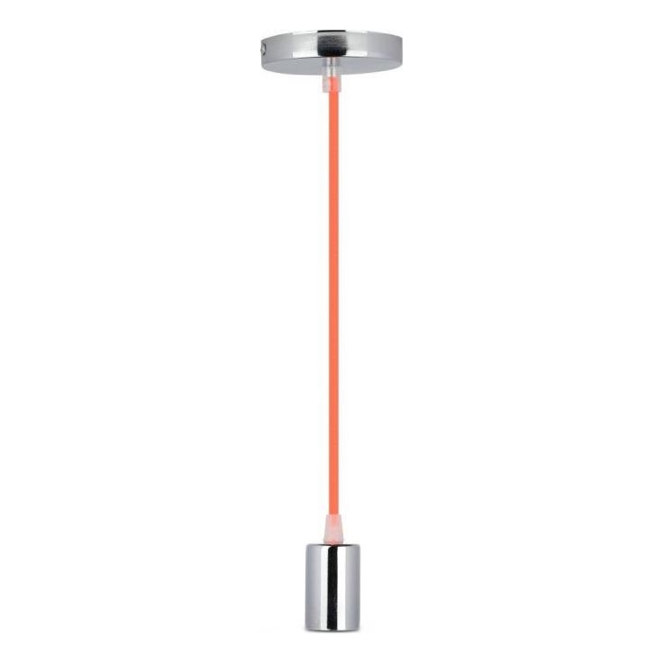 Kabel zasilający 1xE27/60W/230V pomarańczowy/chrom błyszczący